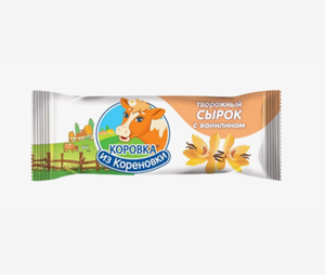 Сырок Коровка из Кореновки творожный глазированный с ванилином, замороженный 18% 40 гр