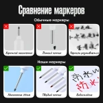 Маркер строительный тонкий разметочный с длинным наконечником / 1 шт зеленый
