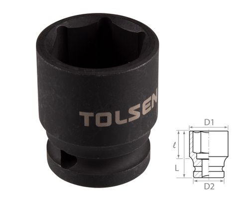 TOLSEN (TT18222) Головка торцевая ударная шестигранная 1/2", 22 мм