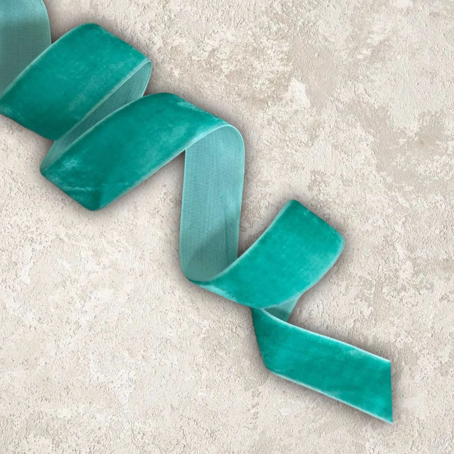 лента бархатная 2,5см, аквамарин (1метр)