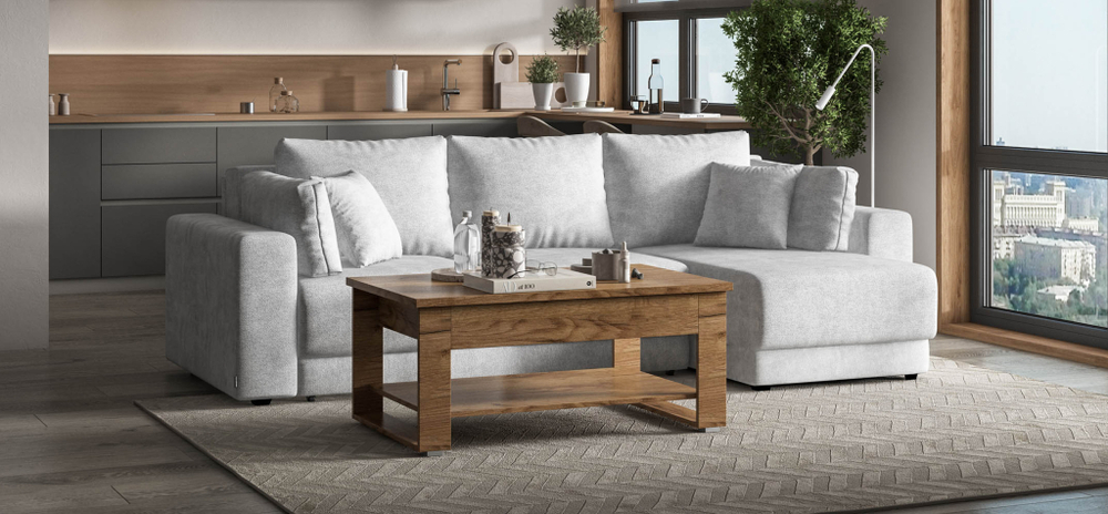 Угловой диван Босс Прайм ХЛ Шенилл Клауд серый