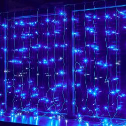 ULD-C3020-240-TTK BLUE-WHITE IP44 Занавес светодиодный с эффектом мерцания. 3х2м. Соединяемый. 240 светодиодов. Белый и синий свет. Провод прозрачный. TM Uniel