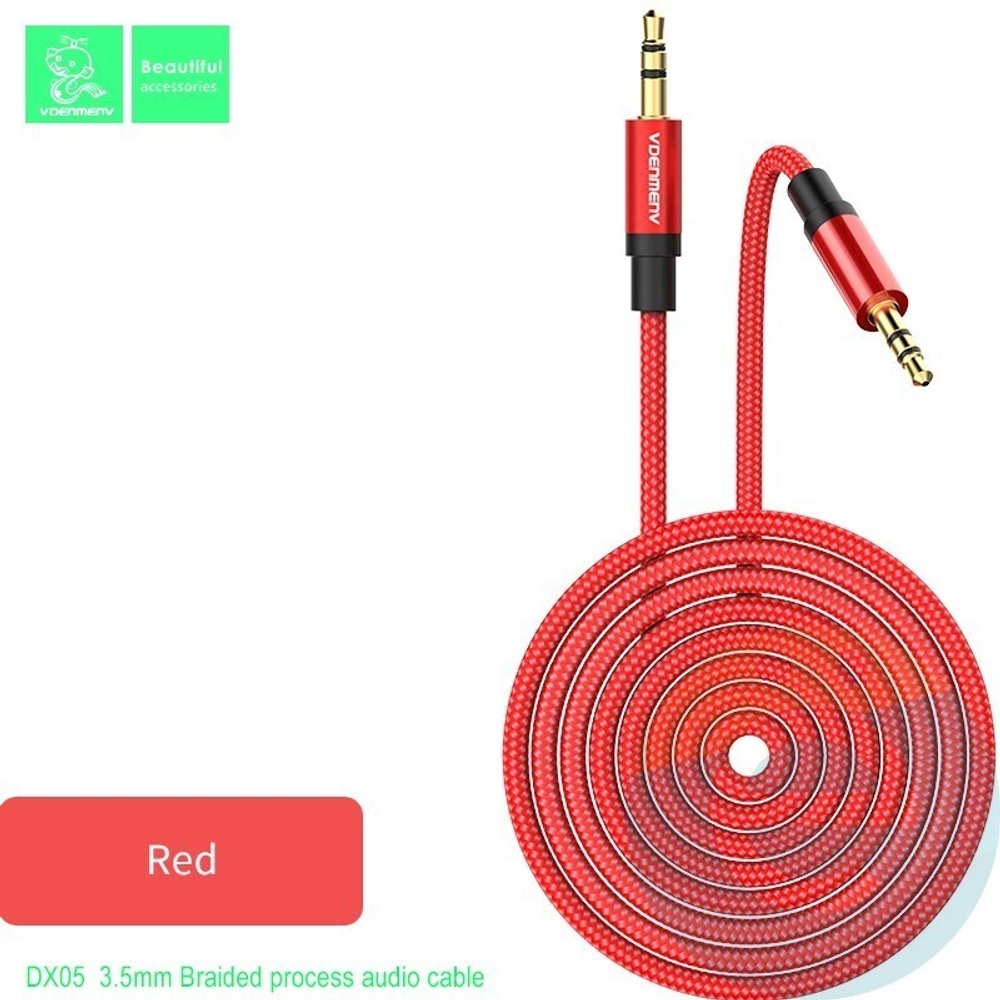 Кабель AUX DENMEN DX05 2м Red