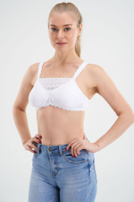 Бюстгальтер ортопедический после мастэктомии с манишкой Amoena Dana без косточек, белый, 85D