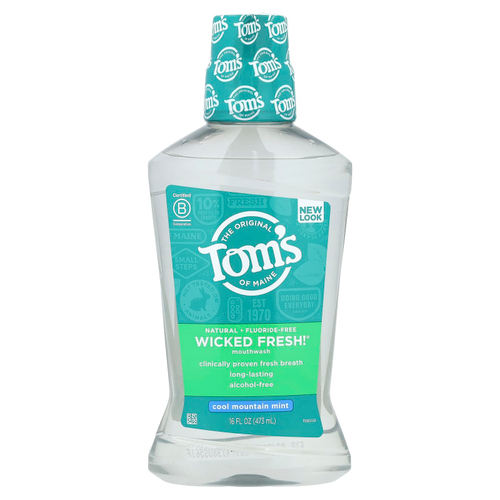 Tom's of Maine, Wicked Fresh®, жидкость для полоскания рта, без спирта, прохладная горная мята, 473 мл (16 жидк. унц.)