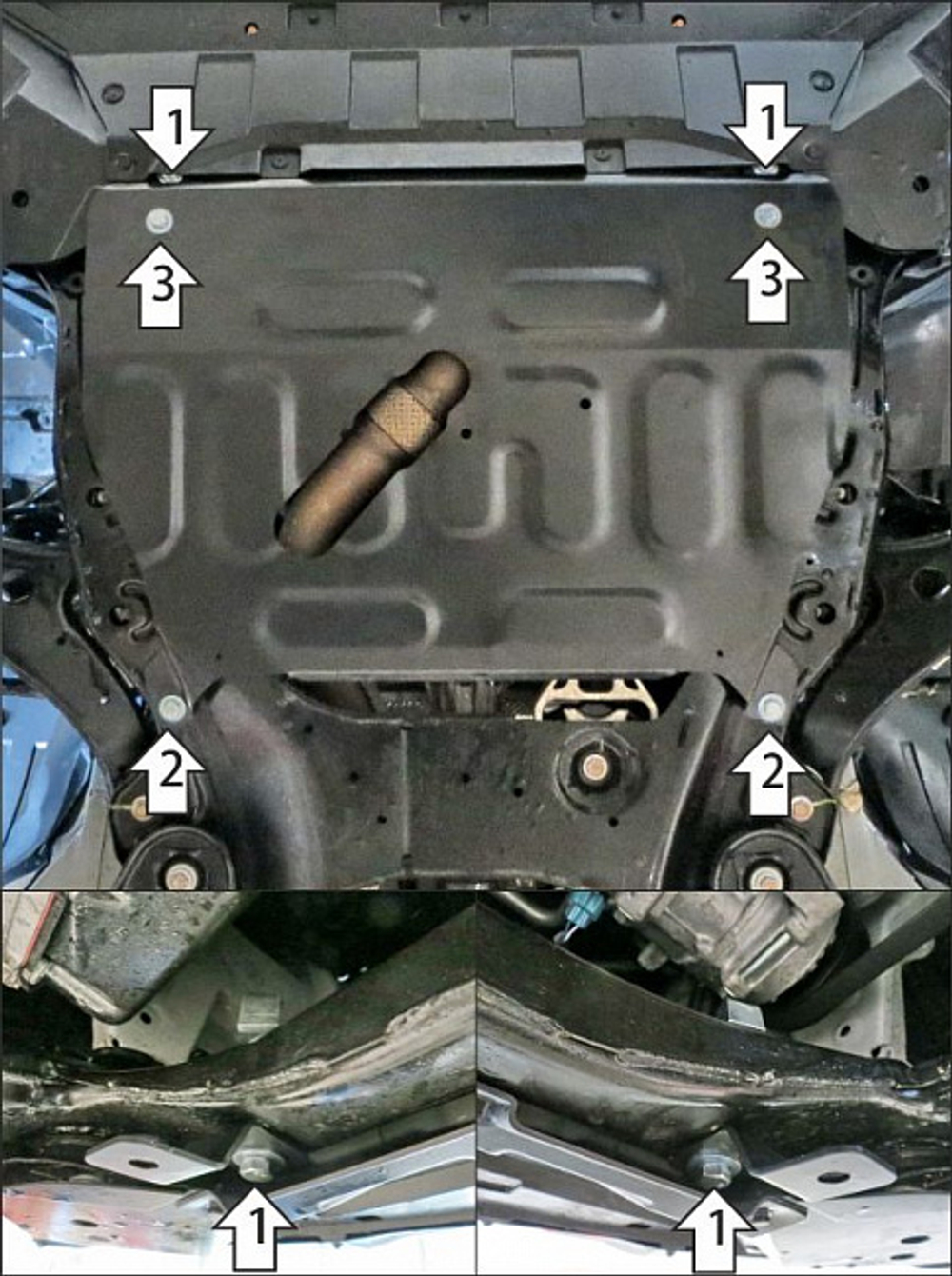 Защита картера двигателя и КПП (1,5 мм, сталь) для Changan CS95 2023- АвтоСтандарт.57212