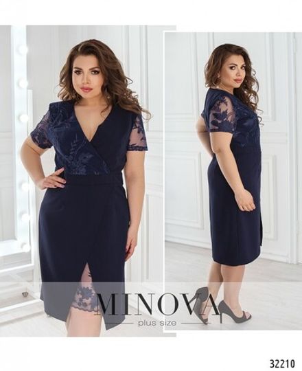Платье 358-1-синий Minova Фото 1