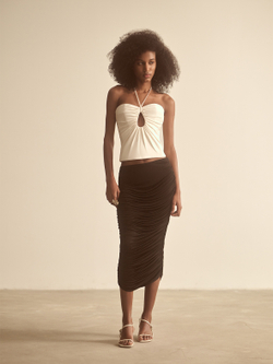 Топ корсетного типа из трикотажа со сборкой