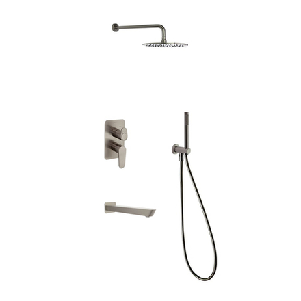 Встраиваемый смеситель для душа с изливом, тропическим и ручным душем ALEXIA K3615031NC никель