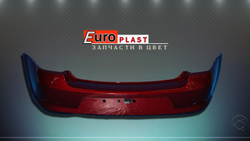 Задний бампер в цвет для Renault Logan 2009-2015 красный
