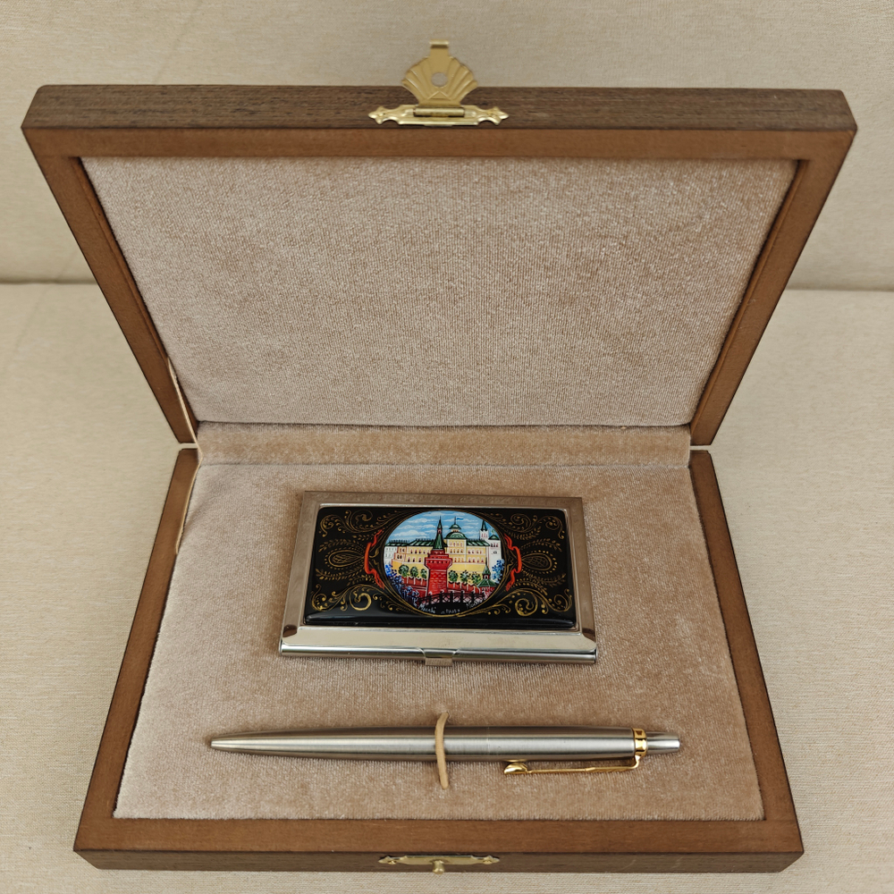 Набор подарочный "Москва" с ручной росписью в футляре