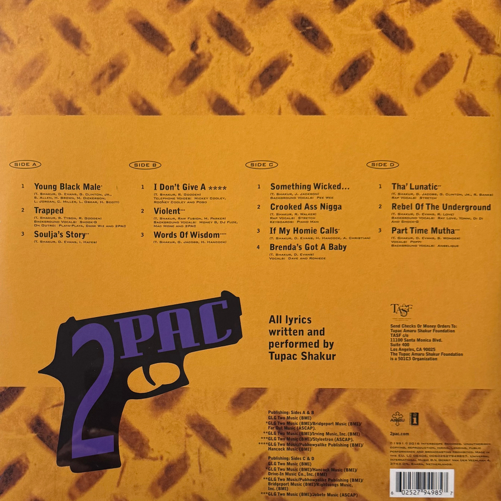 2Pac – 2Pacalypse Now 2LP (Европа 2016г.)