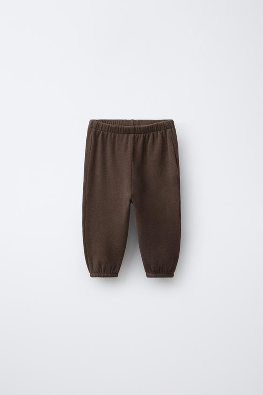 ZARA БРЮКИ-ДЖОГГЕРЫ SOFT TOUCH, КОРИЧНЕВЫЙ