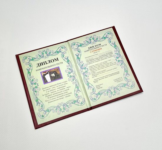 Диплом "Замечательного тестя"