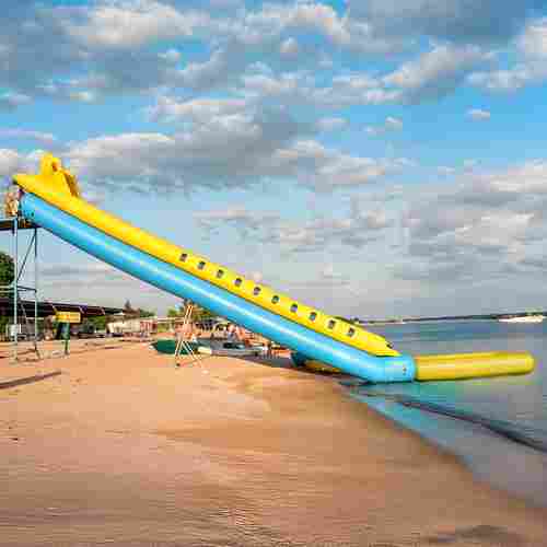 Надувная прямая горка для вышки (опоры) «Стрела» с бассейном,  16.5 м * 2.7 м * 7.2 м