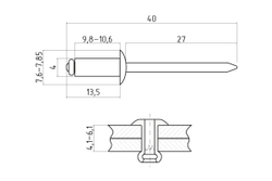 Заклёпки 8017 4х10мм 1000шт