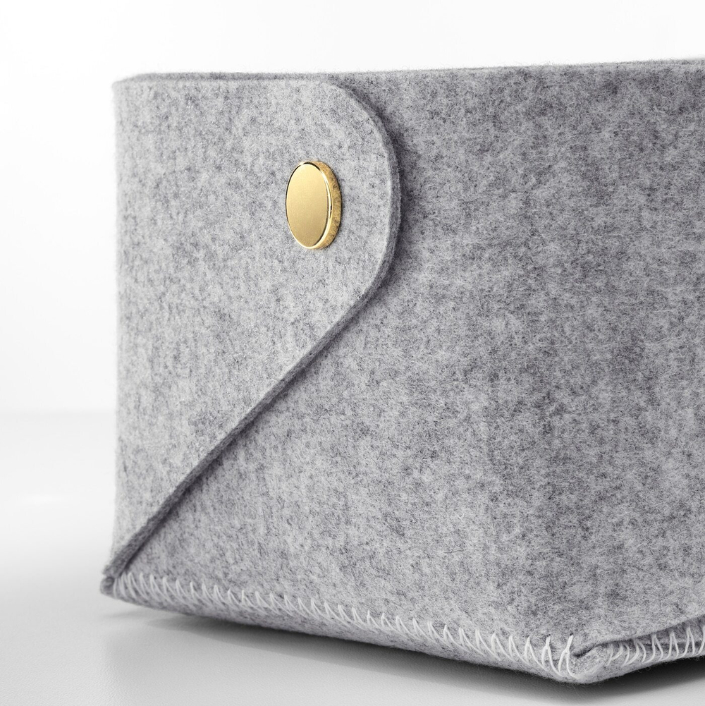 Корзина IKEA PUDDA (ПУДДА), Серый, 15x28x10 см