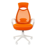 Кресло оператора Chairman 840 white сетка/ткань/экокожа оранжевый
