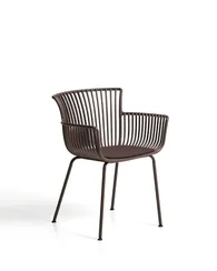 Уличный стул Surpika из пластика и коричневой стали