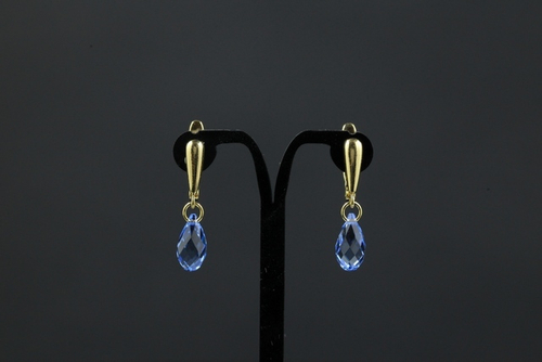 "Желе мод." серьги в золотом покрытии из коллекции "Десерт" от Jenavi  с английским замком