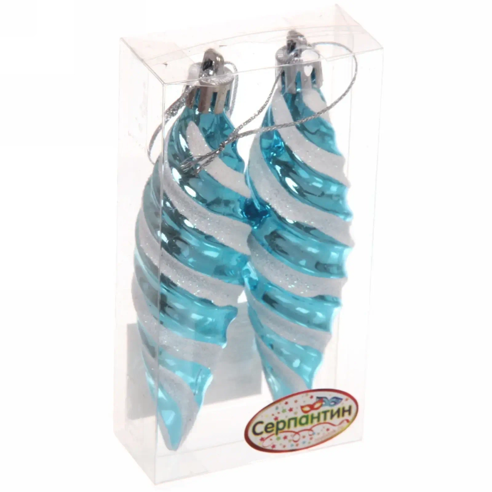 Ёлочные игрушки «Таинственное очарование» Сосульки 10 см (набор 2шт), голубой