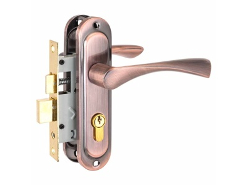 Замок врезной 103/50 AC старая медь с ручкой Стандарт (20шт/уп)