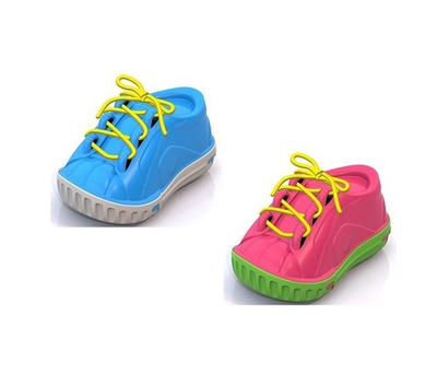 Дидактическая игрушка Ботинок-шнуровка в сетке 1010