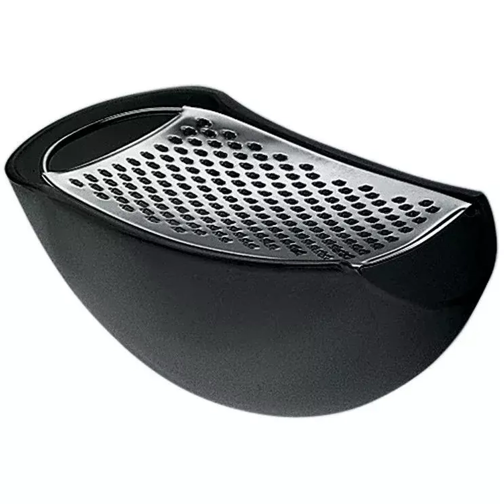 Alessi - Терка для сыра Парменид с контейнером, черная / артикул   AARU01 B  / GTIN 8003299958009