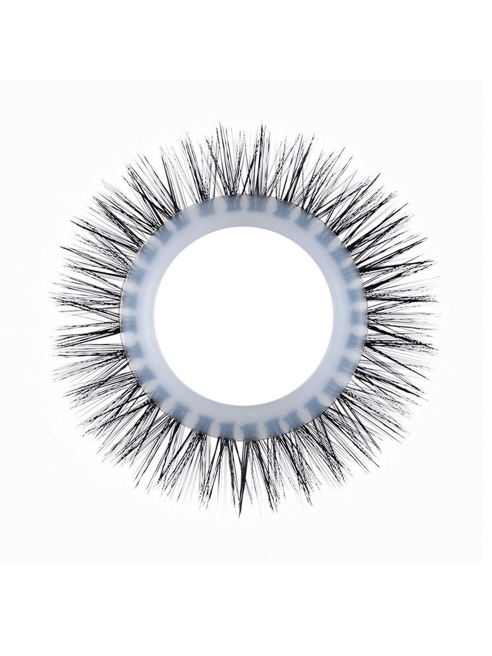 Круглое эрекционное кольцо с длинными «ресничками» (Цвет: белый с черным)