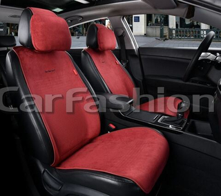 Накидки сидений Перед CarFashion (2шт) -Фронт 2D «PRESTIGE FRONT» 26237 -Эко+замша красный/красный