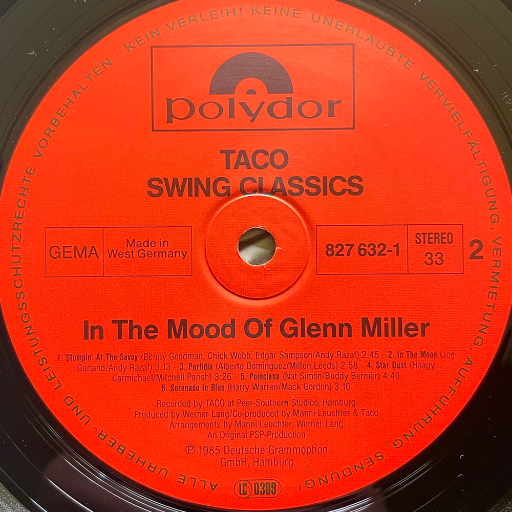 Taco ‎– Swing Classics: In The Mood Of Glenn Miller (Германия 1985г.)
