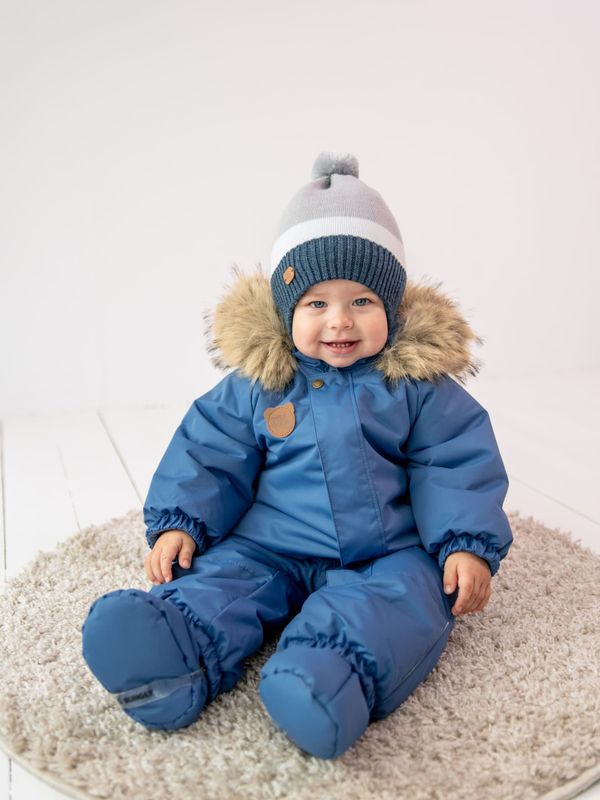 Шапка зимняя из смесовой шерсти в полоску 