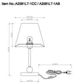 Настольная лампа Arte Lamp A2581LT-1AB