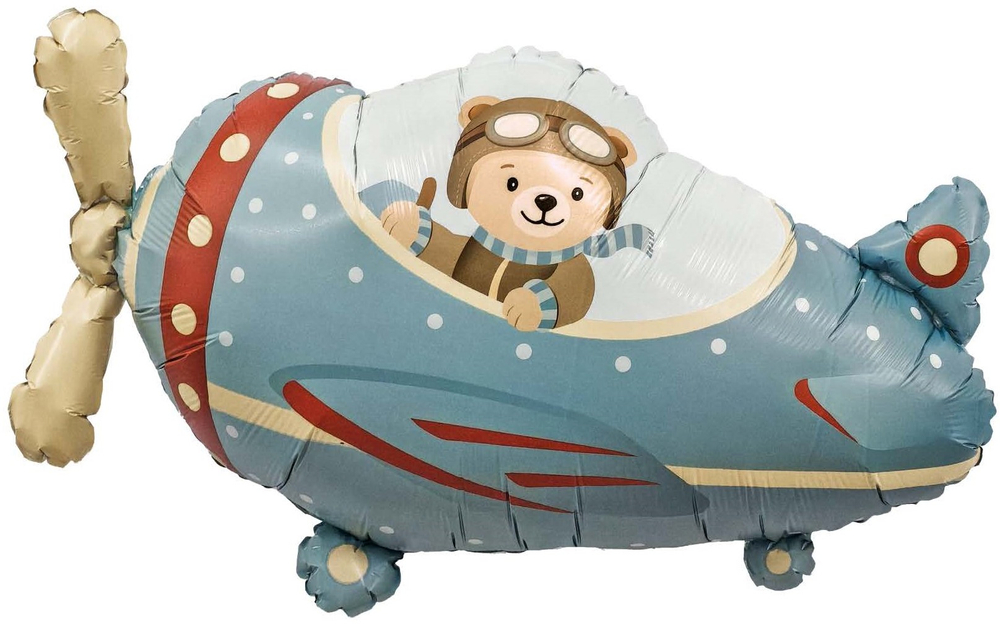 Фигура 34" Самолет и мишка-пилот Agura