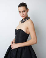 Топ-корсет из тафты черный