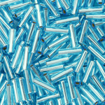 Японский бисер TOHO Bugle (стеклярус) 6mm (№23), с внутренним серебрением, прозрачный