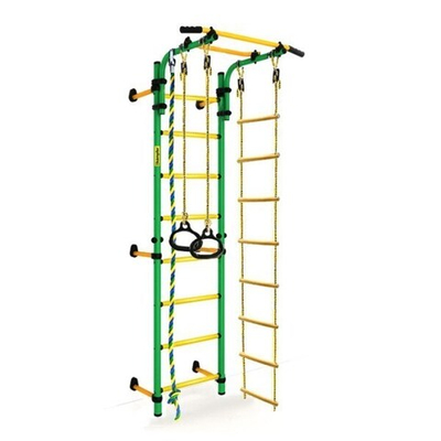 Детский спортивный комплекс Kampfer Strong Kid Wall 2,6 м Зелено-желтый1
