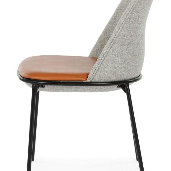 Стул Embrace серая ткань и коричневая экокожа