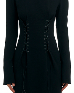 Платье CROIX (круа) черное с люверсами