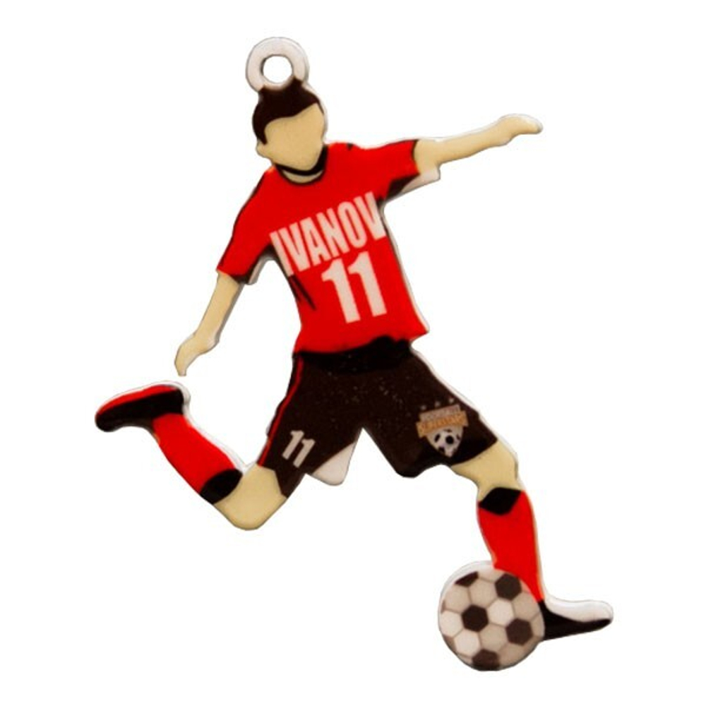 Брелок Футболист 61х30 мм
