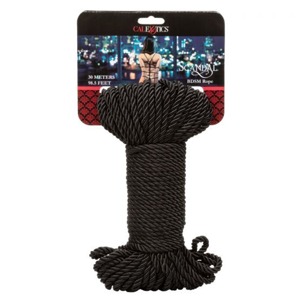 Черная веревка для шибари BDSM Rope - 30 м. (Цвет: черный)