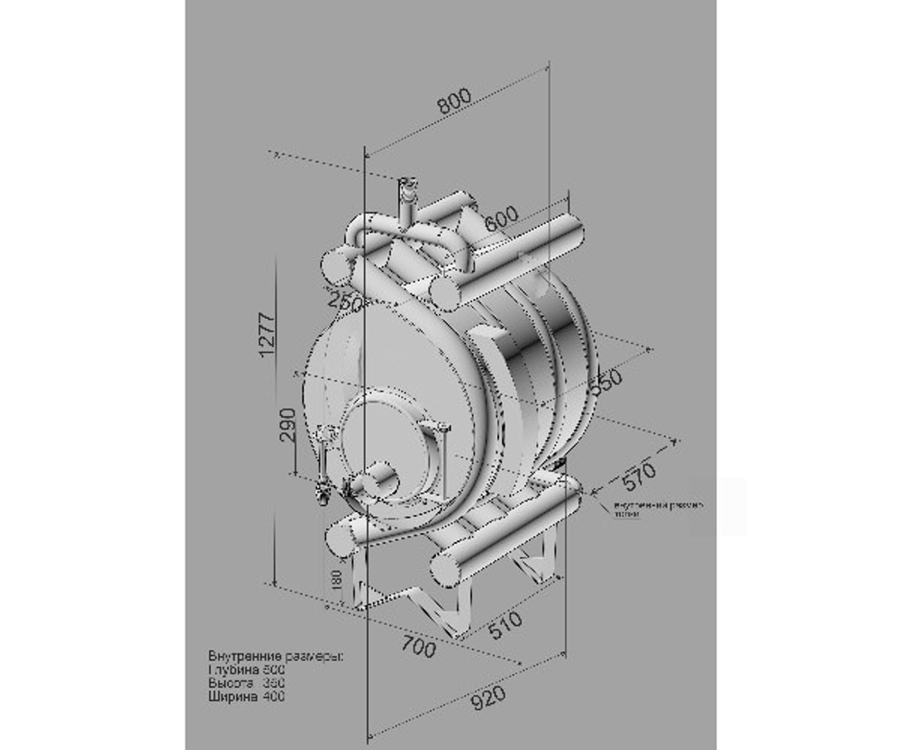 Печь Бренеран-Акватен АОТВ-11 тип 01 до 200м3 цельнотянутые трубы 09Г2С вода