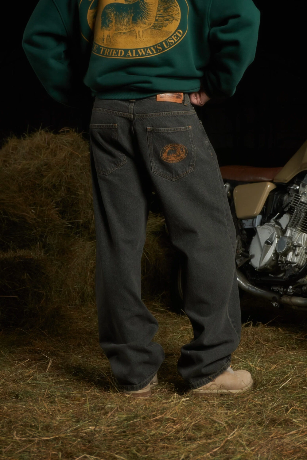 Джинсы Called a Garment Pastoral Wide Jeans "Black Washed"