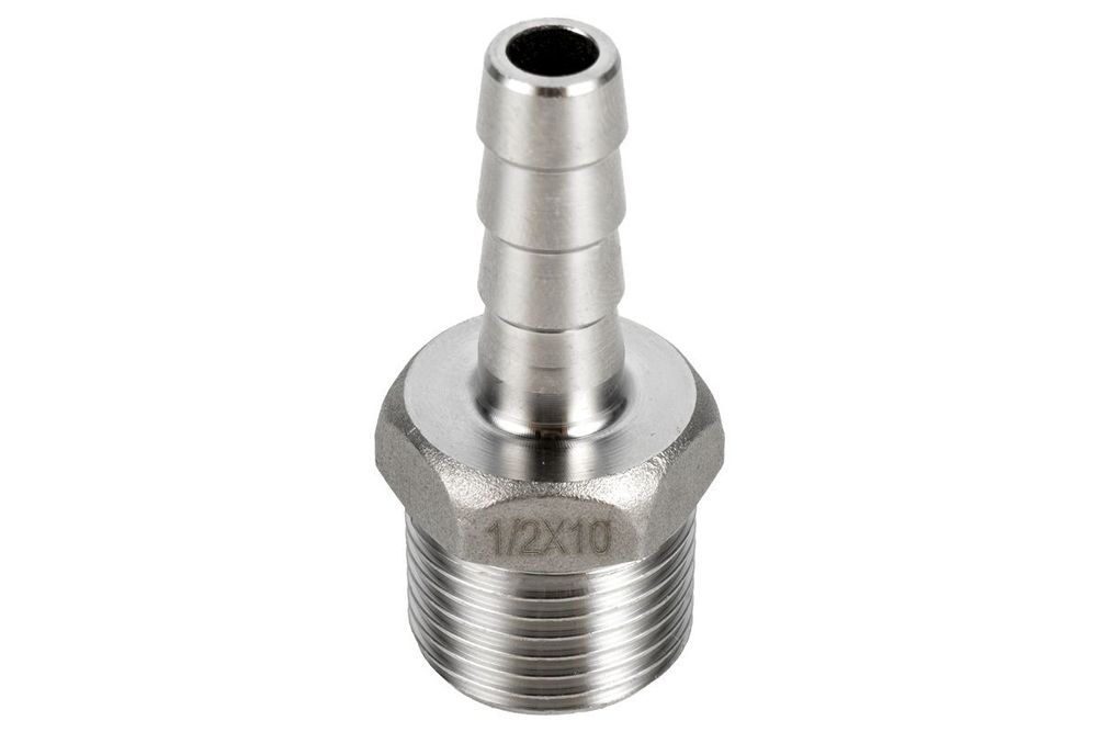 Штуцер 1/2 наруж. резьба х 10 мм, нерж. сталь