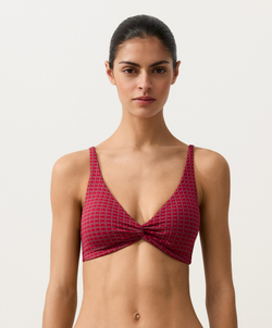 OYSHO Топ-бикини с жаккардовым узором, цвет фуксии