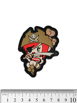 Шеврон Pirate Girl PVC. Шляпа в койоте