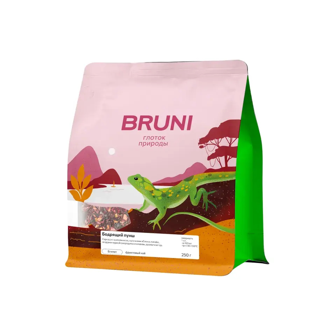 Чай фруктовый Бодрящий пунш ТМ BRUNI, 250 гр.