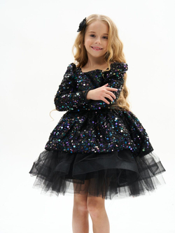 Нарядное новогоднее платье с пайетками Уэнсдэй