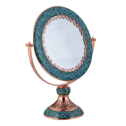 Медное зеркало фирузе куби PTV0014 2 натуральная бирюза Иран