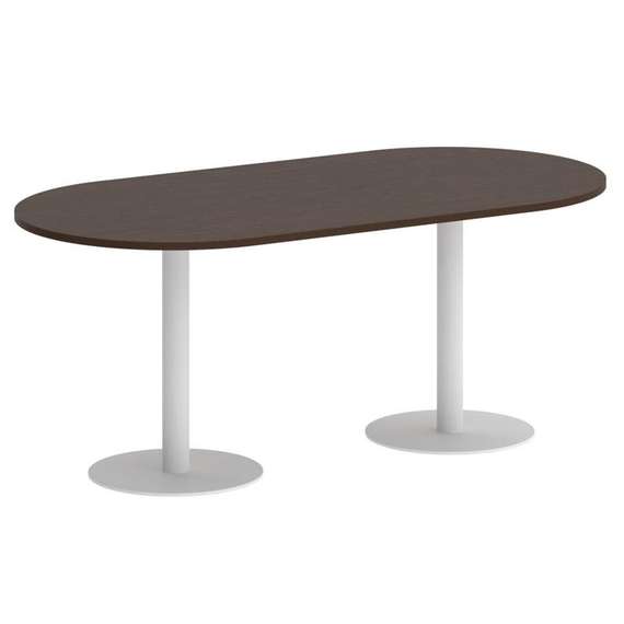 First Стол овальный KSPRG-3 Венге Цаво/Металл Белый 1800*900*750